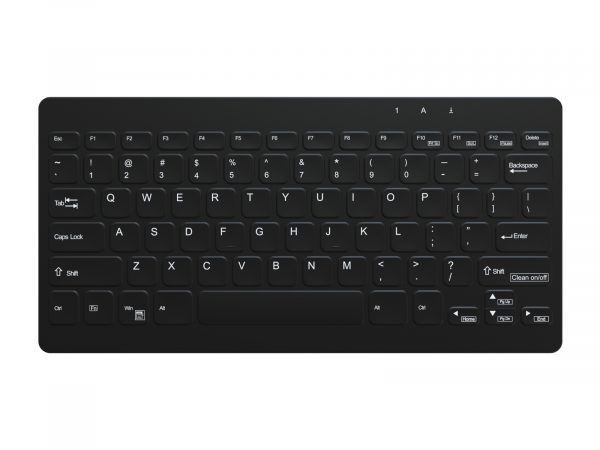 top view of black Bluetooth keyboard