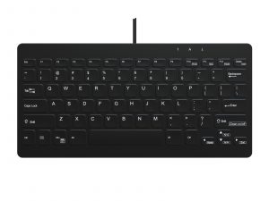 top view of black USB keyboard