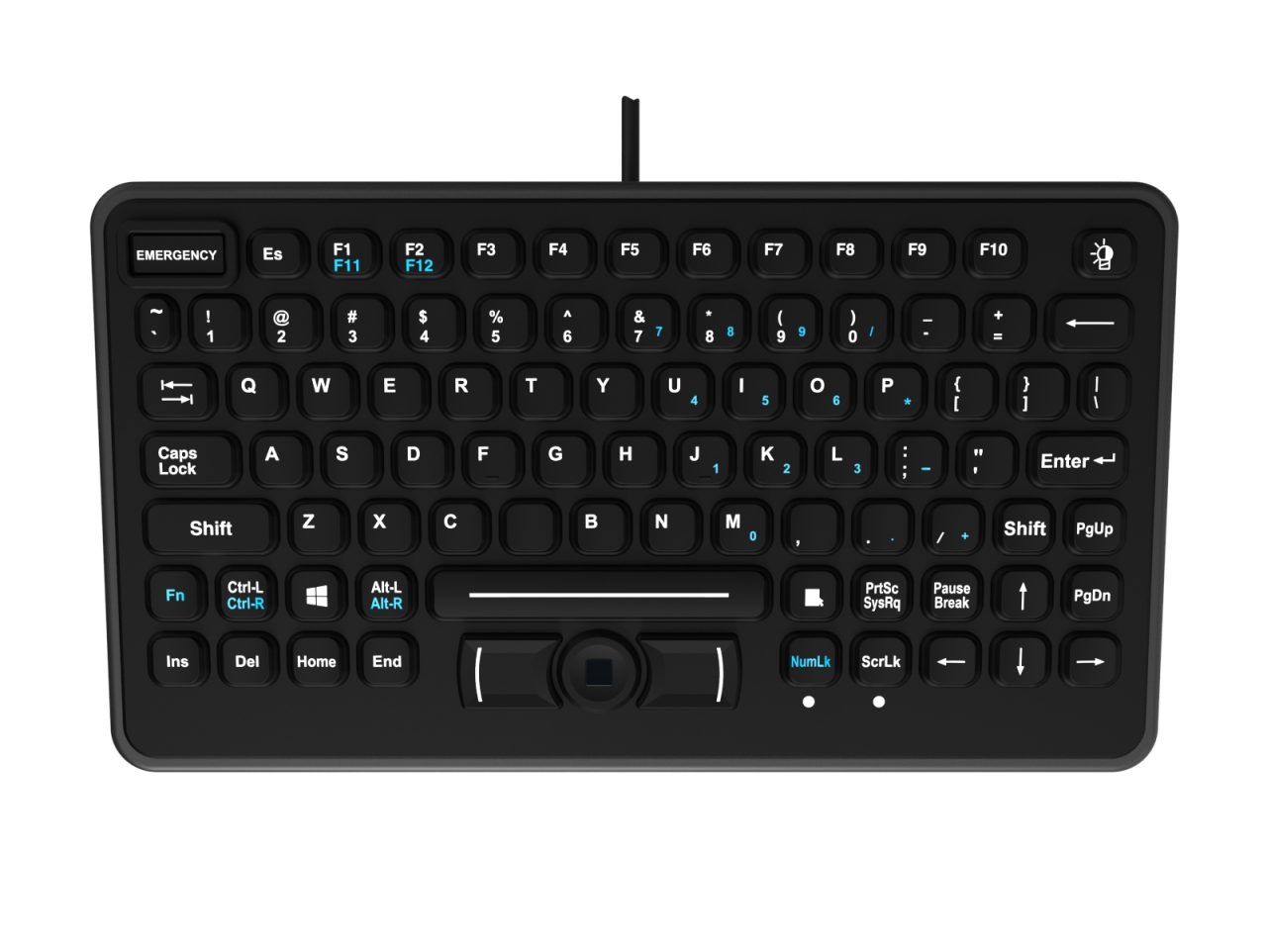 BLH: Backlit Rugged Rubber Keyboard with an Integrated Pointing Device