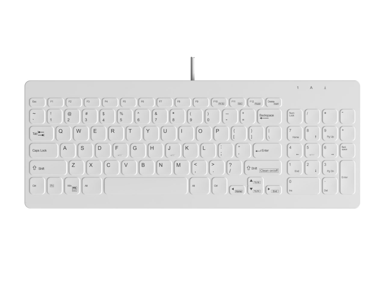 KB-3009: Medical Keyboard With Number Pad – White