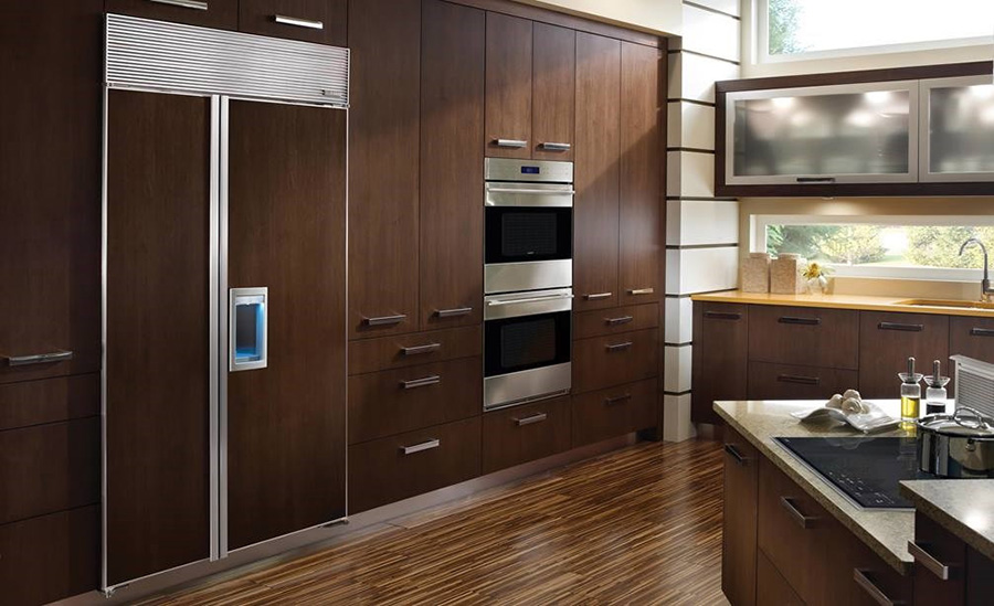 high-end refrigerator in a home kitchen setting